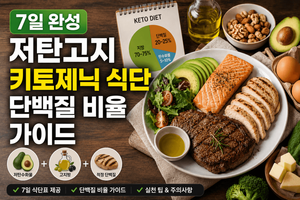 7일 완성, 저탄고지 키토제닉 식단 단백질 비율 가이드