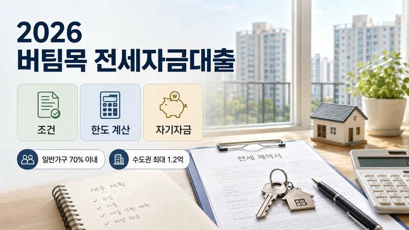 2026 버팀목 전세자금대출 한도 계산법｜조건·자기자금·신청순서까지