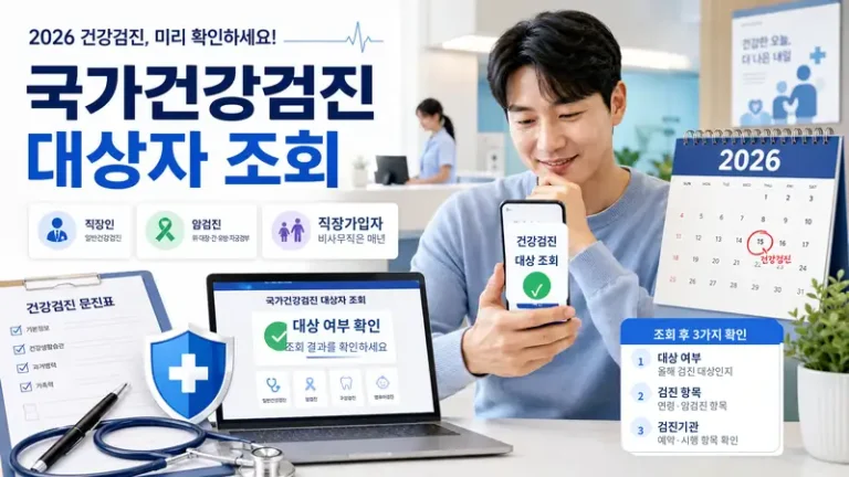 국가건강검진 대상자 조회 2026｜짝수년생·직장인·암검진 확인 방법