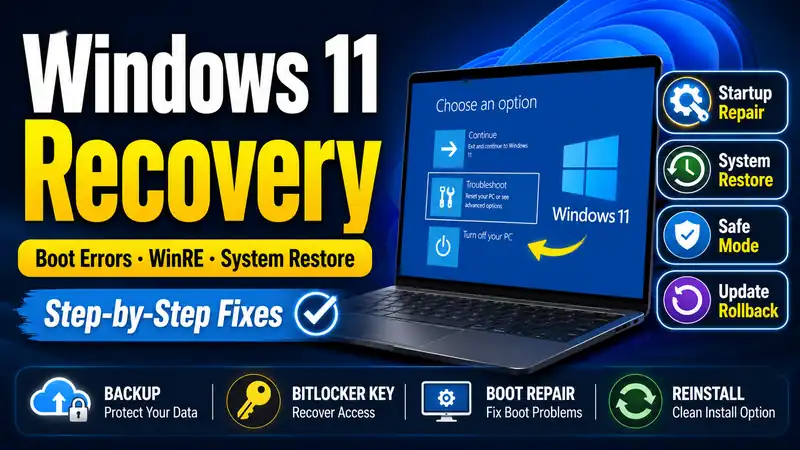Windows 11 recovery guide for boot errors, WinRE, and System Restore