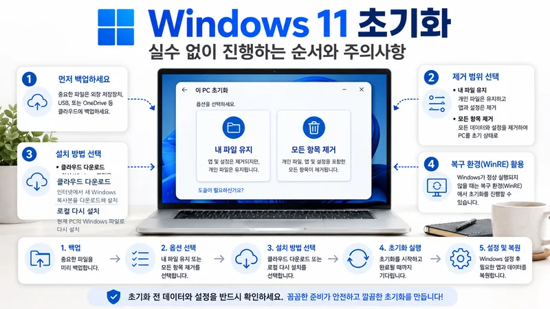 Windows 11 초기화 방법｜실수 없이 진행하는 순서와 주의사항