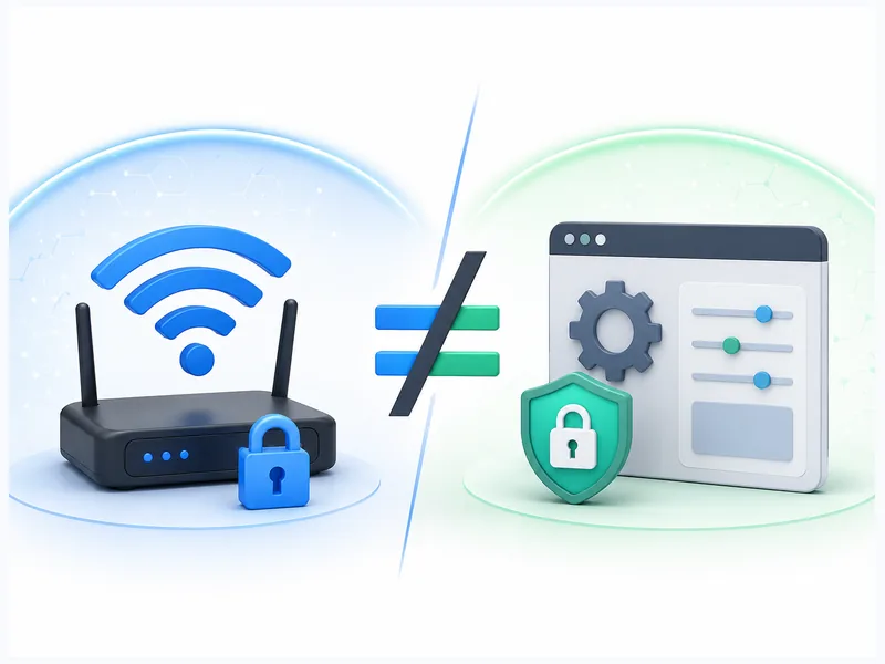 WiFi 비밀번호와 공유기 관리자 비밀번호를 서로 다르게 관리하는 보안 이미지