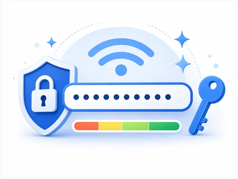 길고 고유하며 예측하기 어려운 새 WiFi 비밀번호를 준비하는 화면