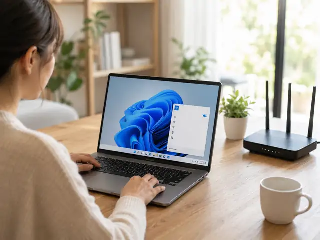 Selecting a WiFi network on a Windows 11 laptop