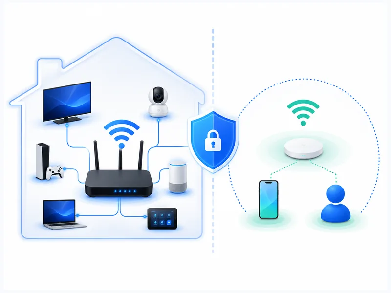 WPA3 WPA2 보안 방식과 방문자용 게스트 WiFi를 점검하는 공유기 보안 이미지