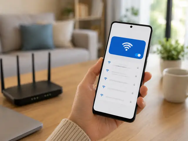 Viewing the WiFi network list on an Android smartphone