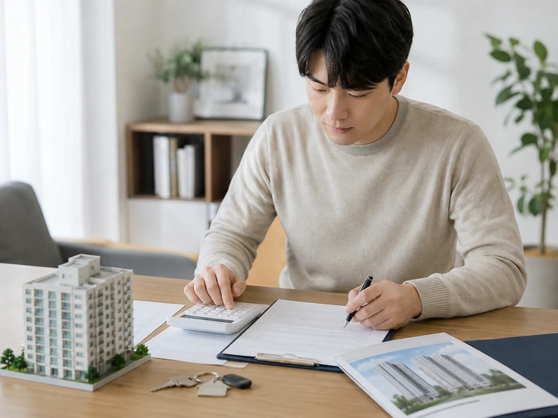 노트북으로 전세보증금 반환보증 신청 절차를 진행하는 장면