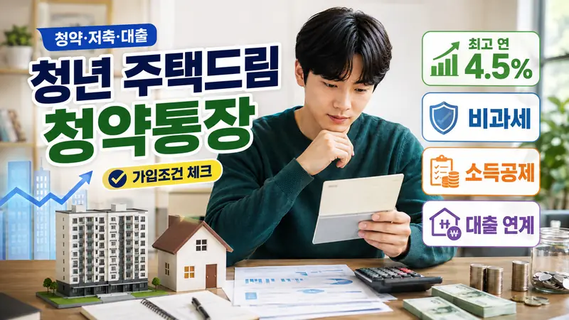 2026 청년 주택드림 청약통장 혜택 총정리｜가입조건·4.5% 금리·비과세·소득공제·대출까지