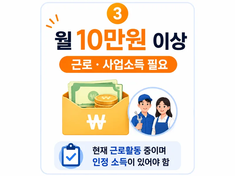 청년내일저축계좌 조건 월 10만원 이상 근로 사업소득 기준 안내