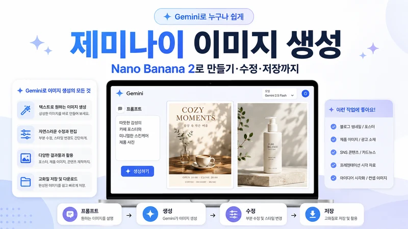 제미나이 이미지 생성 Nano Banana 2 만들기 수정 저장 방법을 한눈에 보여주는 가이드