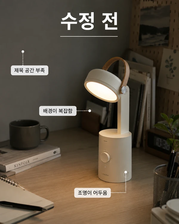 제미나이 이미지 수정 전 원본 장면과 변경이 필요한 부분을 보여주는 예시