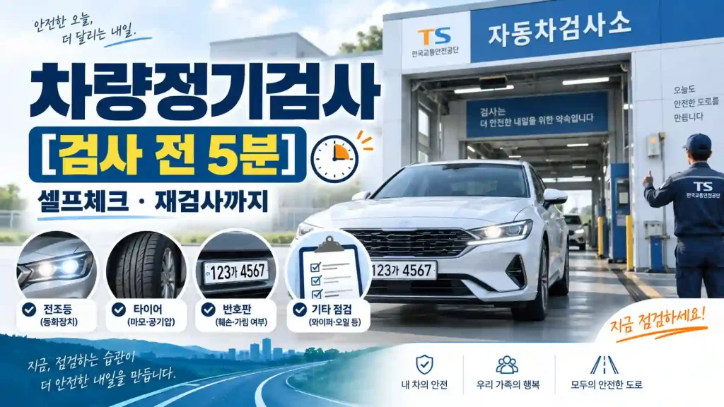 차량정기검사 전 등화장치 타이어 번호판 튜닝 상태를 5분 안에 확인하는 셀프체크 안내
