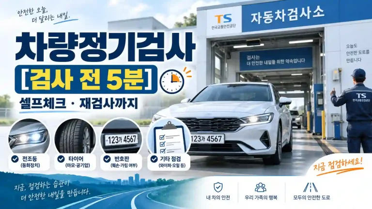 차량정기검사 전 등화장치 타이어 번호판 튜닝 상태를 5분 안에 확인하는 셀프체크 안내