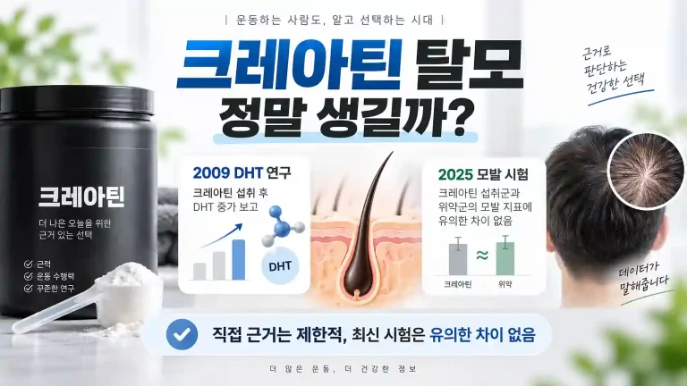 크레아틴 탈모 DHT 2009 연구와 2025 모발 시험 핵심 정리