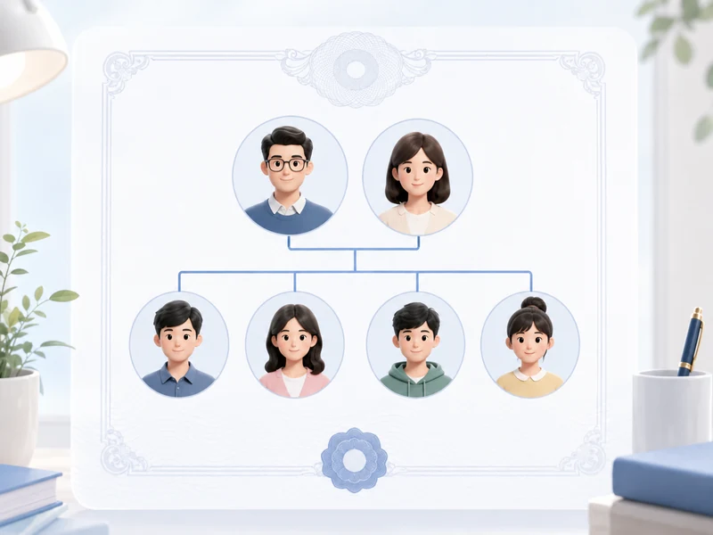 부모 기준 가족관계증명서에서 본인과 형제자매가 자녀로 함께 연결되는 구조를 보여주는 이미지