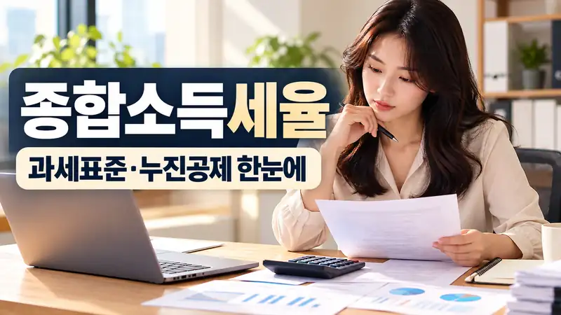 종합소득세율 과세표준 구간과 누진공제 계산을 확인하는 모습