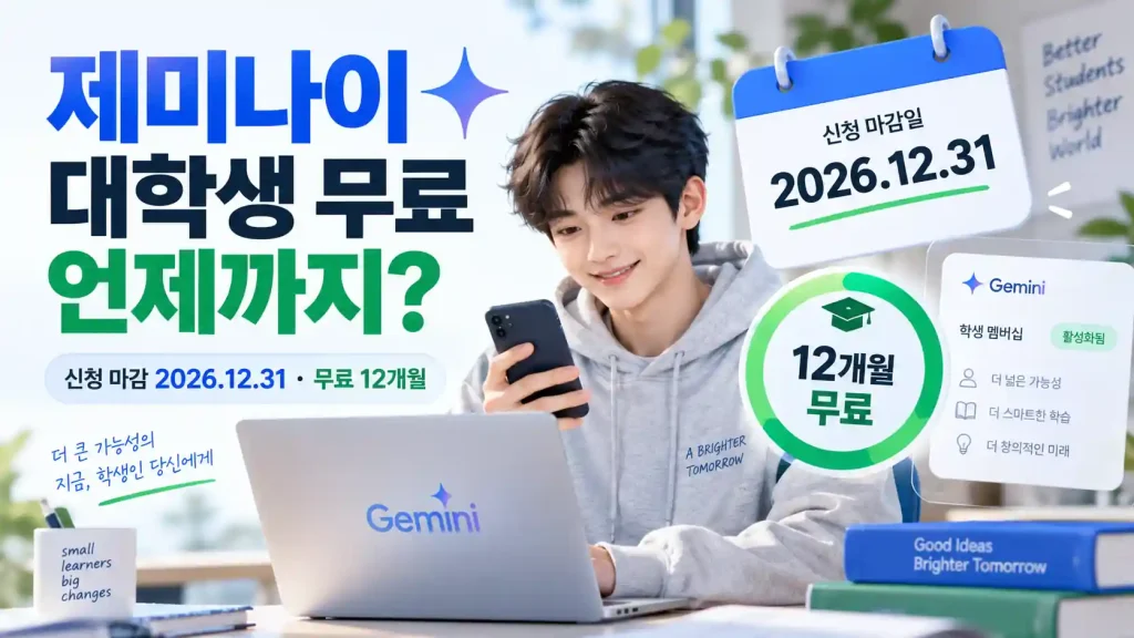 제미나이 대학생 무료 언제까지 2026 신청 마감 12월 31일