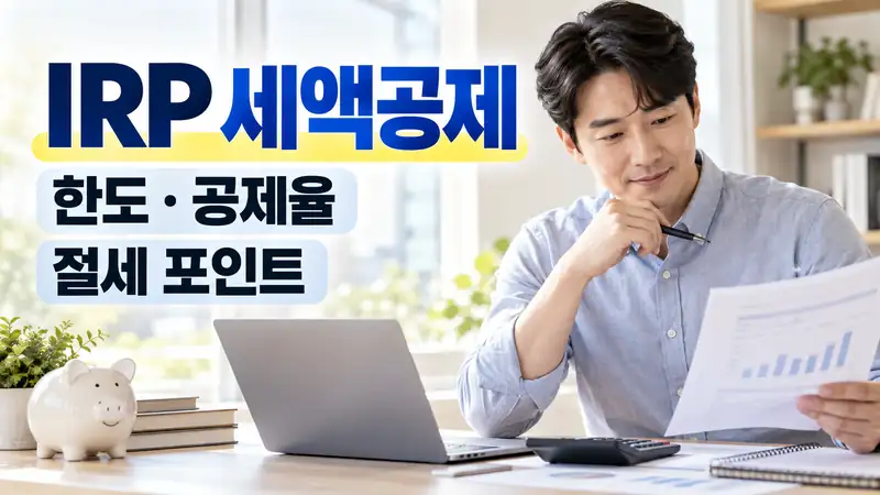 IRP세액공제 한도와 공제율을 확인하는 직장인의 모습