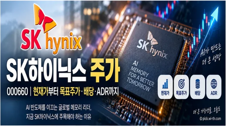SK하이닉스 주가 000660 현재가와 목표주가 배당 ADR 핵심 지표를 표현한 대표 이미지
