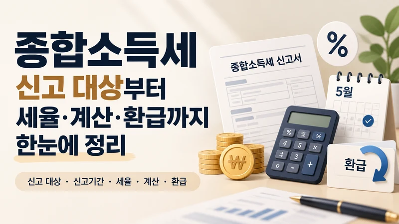 종합소득세 신고 대상 세율 계산방법 환급 핵심 정리