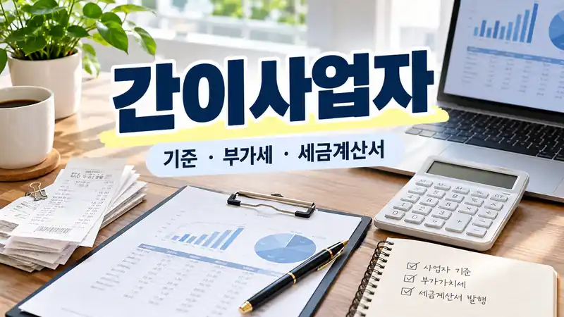 간이사업자 기준과 부가세, 세금계산서 발행 핵심을 보여주는 실사형 대표이미지