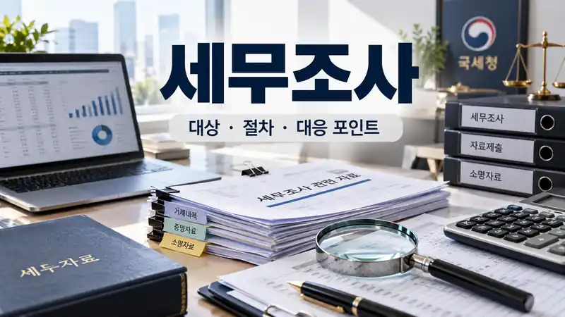 세무조사 대상과 절차 대응 포인트를 보여주는 실사형 대표이미지