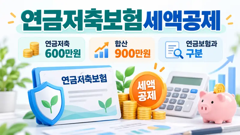 연금저축보험세액공제 한도와 일반 연금보험 차이를 설명하는 금융 이미지