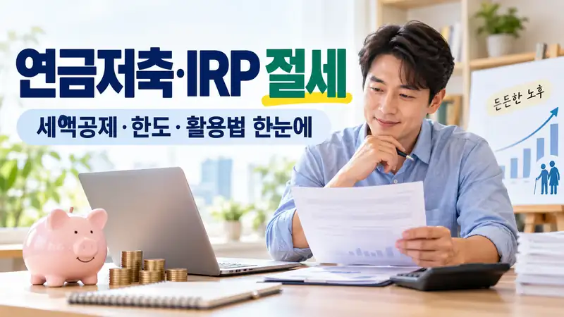 연금저축세액공제와 IRP 한도 공제율을 확인하는 모습