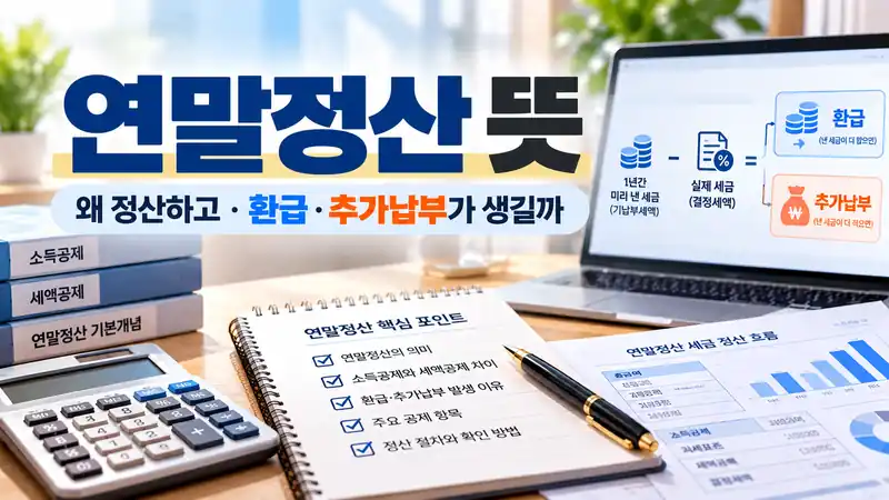 연말정산 뜻과 환급, 추가납부가 생기는 이유를 보여주는 실사형 대표이미지