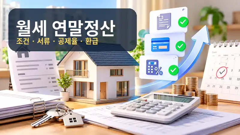 월세 연말정산 조건과 서류, 환급 기준을 보여주는 실사형 대표이미지
