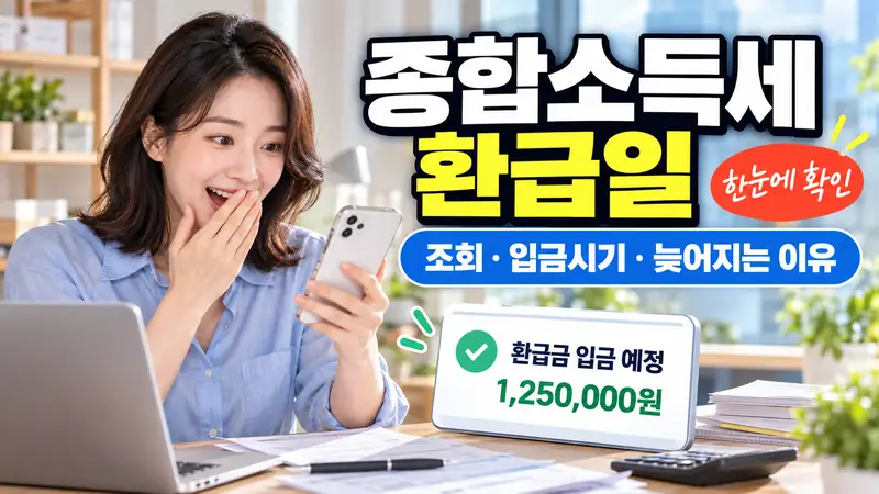 종합소득세 환급일과 입금시기를 확인하는 모습