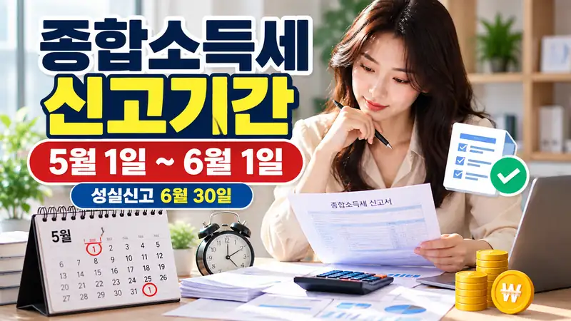 종합소득세신고기간 5월 일정과 성실신고 마감일을 확인하는 모습