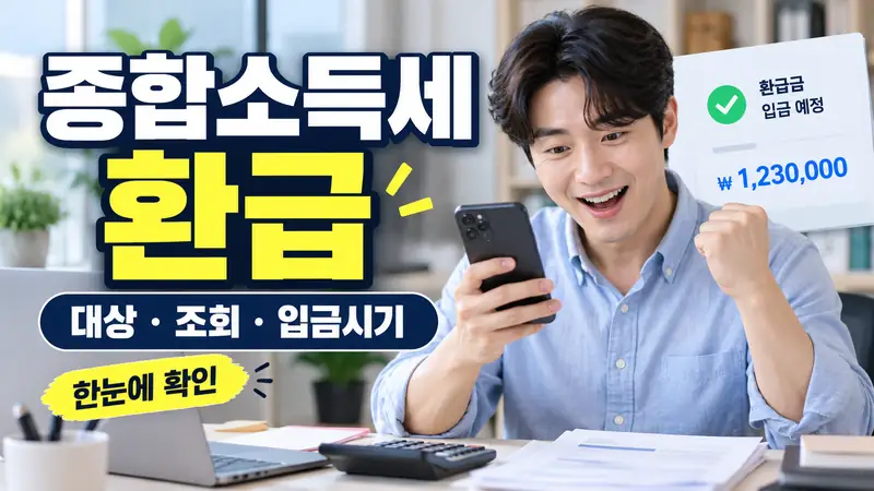 종합소득세환급 대상과 조회방법, 입금시기를 확인하는 모습