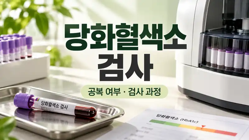 당화혈색소 검사 채혈관과 검사 장비를 보여주는 실사형 대표이미지