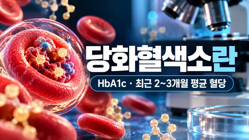 당화혈색소란 무엇인지 적혈구와 포도당의 결합으로 나타낸 의료 이미지