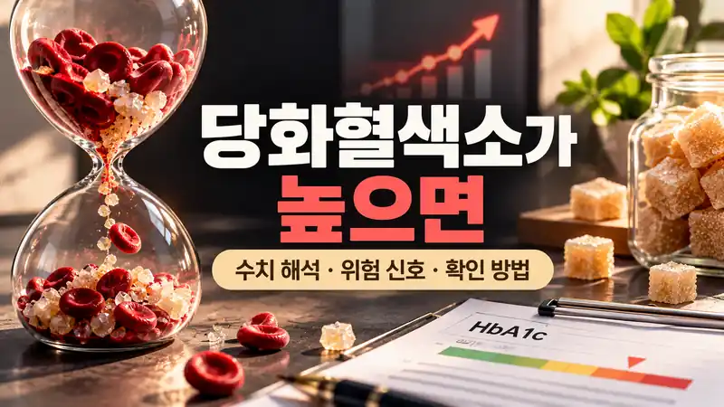 당화혈색소가 높으면 확인할 수치와 위험 신호를 표현한 의료 실사 이미지