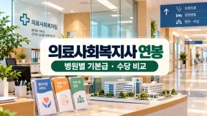 의료사회복지사 연봉 병원별 보수와 수당 비교를 안내하는 밝은 의료사회복지팀 실사 이미지