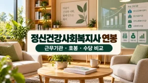 정신건강사회복지사 연봉 근무기관별 호봉과 수당 비교를 안내하는 밝은 상담공간 이미지