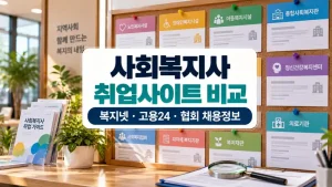 사회복지사 취업사이트 복지넷 고용24 채용정보를 비교하는 복지기관 채용게시판 이미지