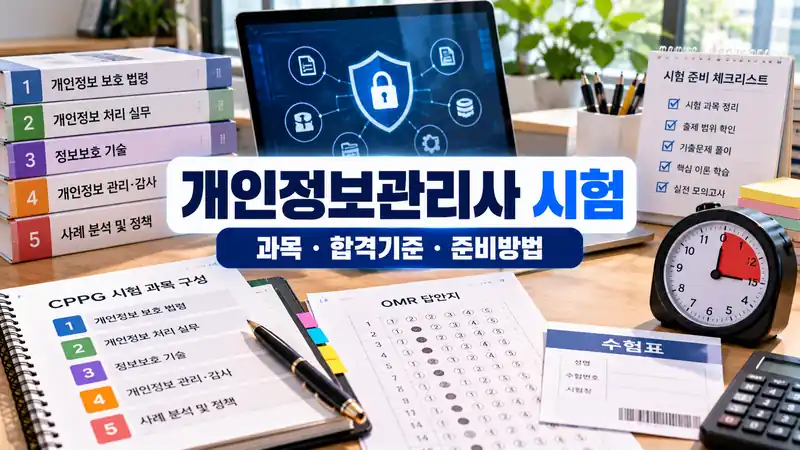 개인정보관리사 시험 과목 합격기준과 준비방법을 보여주는 CPPG 시험 준비 이미지