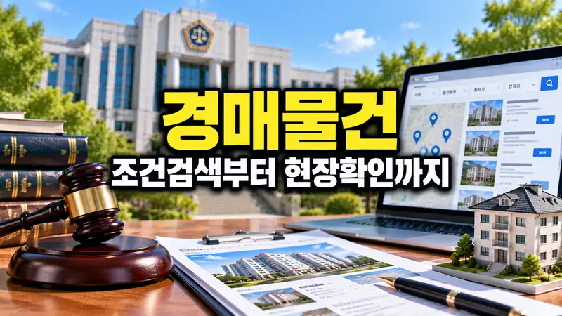 경매물건을 지역과 가격 조건으로 찾고 현장을 확인하는 법원 부동산 이미지