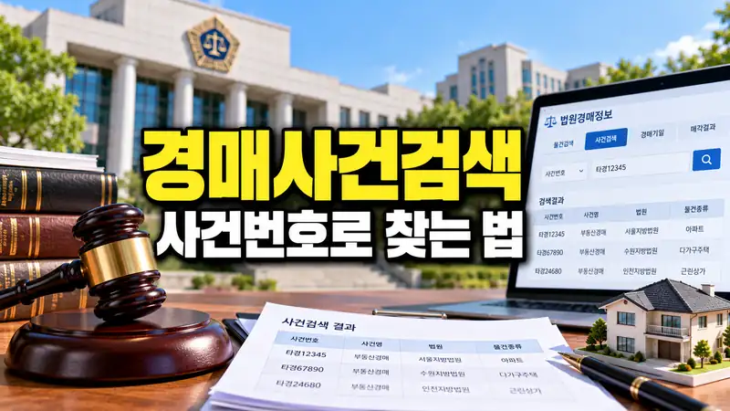 경매사건검색에서 사건번호로 물건과 매각기일을 찾는 법원 부동산 이미지