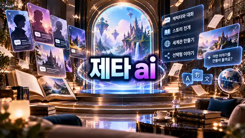 제타 ai 캐릭터 채팅 플롯 세계관 만들기 기능을 보여주는 인터랙티브 스토리 극장