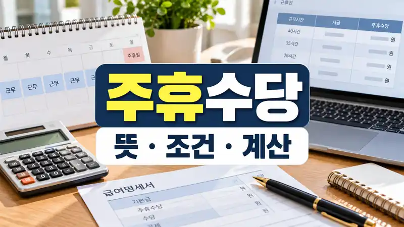 주휴수당 뜻과 조건 계산법 지급기준을 설명하는 급여 이미지